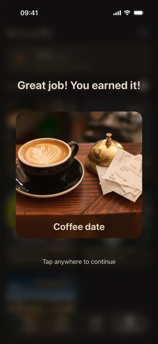 Unlocking a Coffee date reward